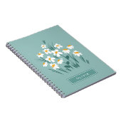 Floral modern dagenblauw meisje notitieboek (Rechterzijde)