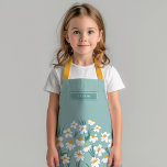Floral modern dagenblauw meisje schort<br><div class="desc">Floral modern maisieblauw,  elegant stijlvol design.</div>