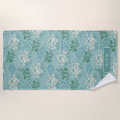 Floral modern dagenblauw meisje strandlaken (Voorkant)