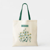 Floral modern dagenblauw meisje tote bag (Achterkant)