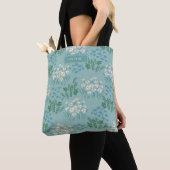 Floral modern dagenblauw meisje tote bag (Dichtbij)