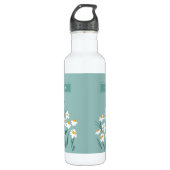 Floral modern dagenblauw meisje waterfles (Voorkant)