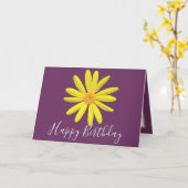  Floral Modern Daisy Flower Paars Birthday Kaart (Gele Bloem)