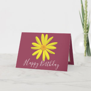  Floral Modern Daisy Flower Pink Birthday Kaart