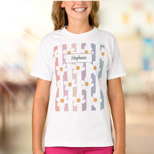 Floral Modern Daisy Girly T-shirt