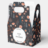 Floral Modern Donker Eenvoudige bruiloft Bedankdoosjes (Geopend)