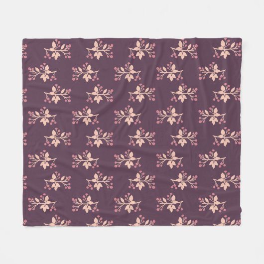 Floral Modern Dusty Roos Cute Pink Violet Fleece Deken (Voorkant (Horizontaal))