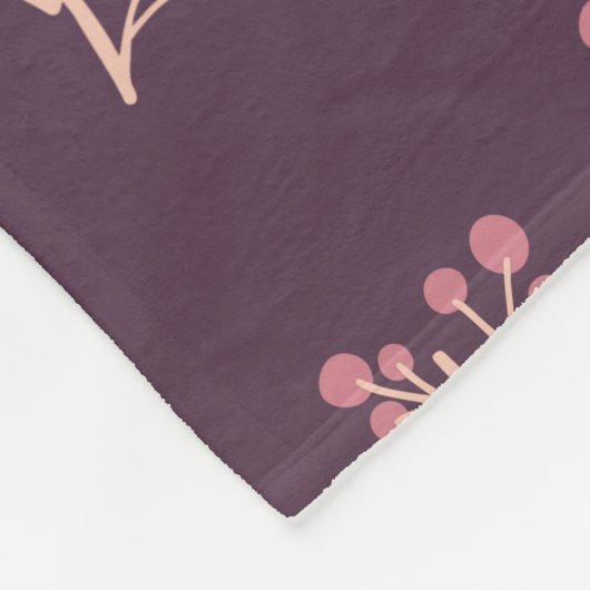 Floral Modern Dusty Roos Cute Pink Violet Fleece Deken (Hoek)