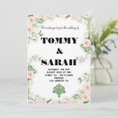 Floral Modern Eenvoudig Elegant Kleurrijke Bruilof Kaart (Staand voorkant)