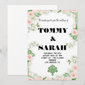 Floral Modern Eenvoudig Elegant Kleurrijke Bruilof Kaart (Voorkant / Achterkant)