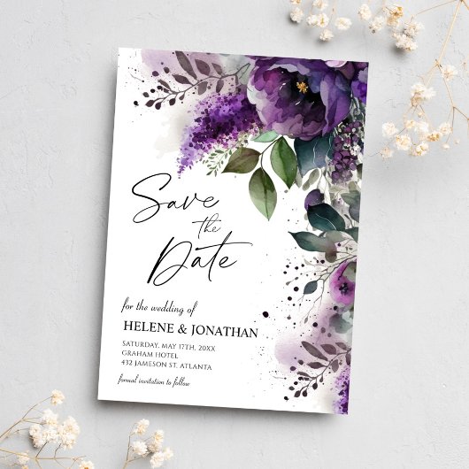 Floral Modern Elegant Botanische Tuin Bruiloft Save The Date