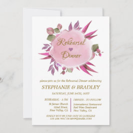 Floral Modern Elegant Huwelijk repetitie diner Kaart