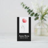 *~* Floral Modern Elegant Red Poppy Feminine Chic Visitekaartje (Staand voorkant)