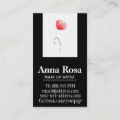 *~* Floral Modern Elegant Red Poppy Feminine Chic Visitekaartje (Achterkant)