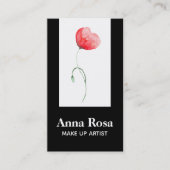 *~* Floral Modern Elegant Red Poppy Feminine Chic Visitekaartje (Voorkant)