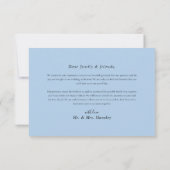 Floral Modern Elegant Stoffig Blauw Huwelijk Bedankkaart (Achterkant)