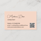 Floral Modern Elegant Vrouwelijk QR Code Goud Visitekaartje (Achterkant)