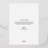 Floral Modern Elegant Weddenschap Foto Folie Uitnodiging (Achterkant)