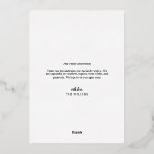 Floral Modern Elegant Weddenschap Foto Folie Uitnodiging (Achterkant)