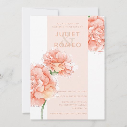 Floral Modern Elegant Wedding Kaart (Voorkant)