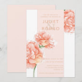 Floral Modern Elegant Wedding Kaart (Voorkant / Achterkant)