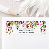 Floral Modern Gold Burgundy Bold Vrijgezellenfeest Etiket (Insitu)