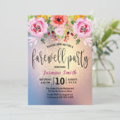 Floral Modern Gold Glitter Farewell Kaart (Staand voorkant)