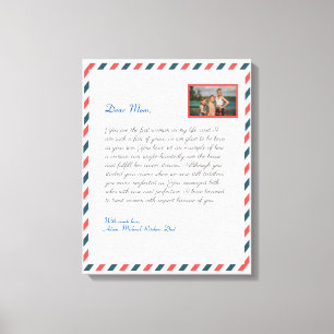 Floral Modern handgeschreven liefde oma Letter Canvas Afdruk