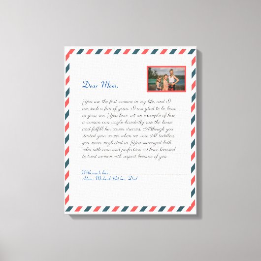 Floral Modern handgeschreven liefde oma Letter Canvas Afdruk (Voorkant)