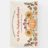 Floral Modern Herfst WeddingGefeliciteerd Spandoek (Verticaal)