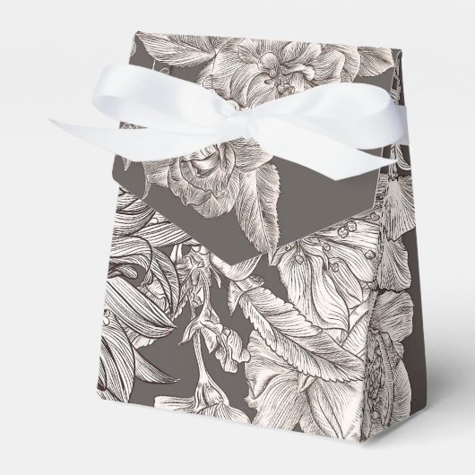  Floral modern ivoor en grijs Vrijgezellenfeest Bedankdoosjes (Voorkant Zijde)