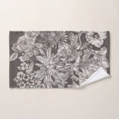  Floral Modern Ivory Grey Botanical Rustic Bad Handdoek (Handdoek)