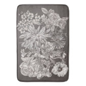  Floral Modern Ivory Grey Botanical Rustic Badmat (Voorkant Verticaal)