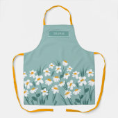 Floral modern maisy blauw meisje elegant stijlvol schort (Voorkant)