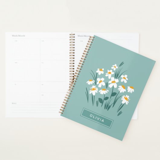 Floral modern maisy blauw meisje planner (Display)