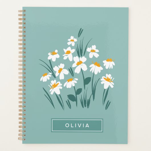 Floral modern maisy blauw meisje planner (Voorkant)