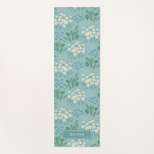 Floral modern maisy blue girly stijlvol jogge yogamat (Voorkant)