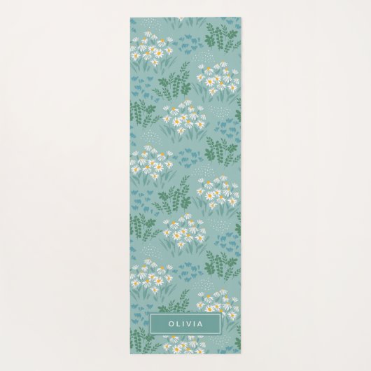 Floral modern maisy blue girly stijlvol jogge yogamat (Achterkant)
