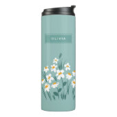 Floral modern maisy blue girly stijlvol thermosbeker (Gedraaid links)