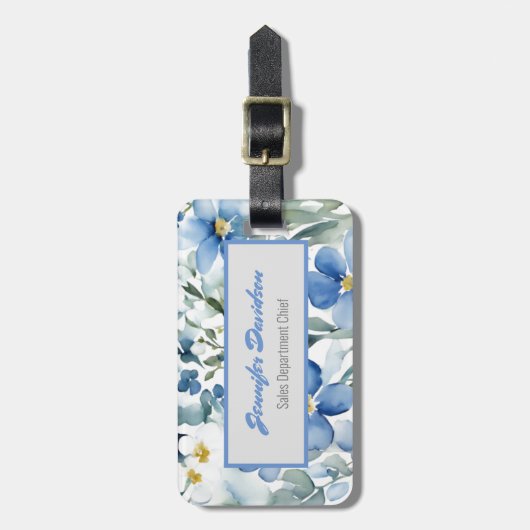Floral Modern Minimalist Elegant Professional Bagagelabel (Voorkant verticaal)