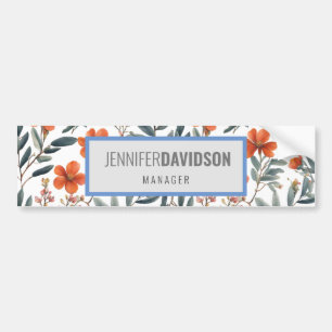 Floral Modern Minimalist Elegant Professional Bumpersticker
