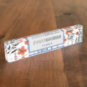 Floral Modern Minimalist Elegant Professional Naambordje (Zijkant)