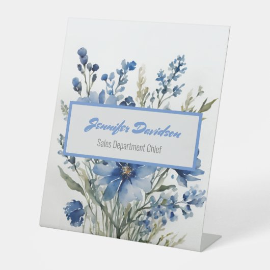 Floral Modern Minimalist Elegant Professional Reclamebord Met Voetstuk (Voorkant)