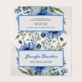 Floral Modern Minimalist Elegant Professional Visitekaartje (Buitenkant ongevouwen)