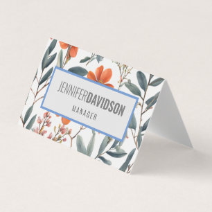 Floral Modern Minimalist Elegant Professional Visitekaartje