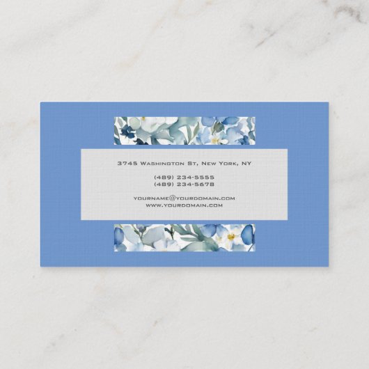 Floral Modern Minimalist Elegant Professional Visitekaartje (Achterkant)