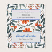 Floral Modern Minimalist Elegant Professional Visitekaartje (Buitenkant ongevouwen)