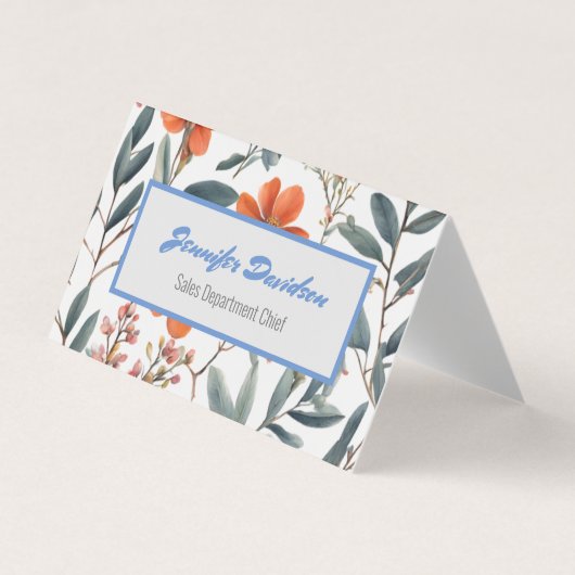 Floral Modern Minimalist Elegant Professional Visitekaartje (Voorkant)