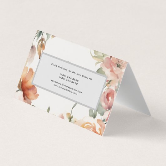 Floral Modern Minimalist Elegant Professional Visitekaartje (Achterkant)