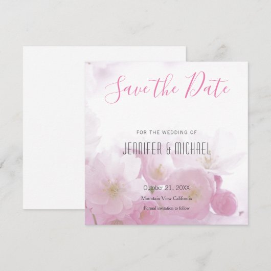Floral Modern - minimalistisch minimalistisch voor Save The Date (Voorkant / Achterkant)